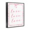 Stupell Industries Cursive Love and Pink Bow Framed Giclee, design by Lucille Price